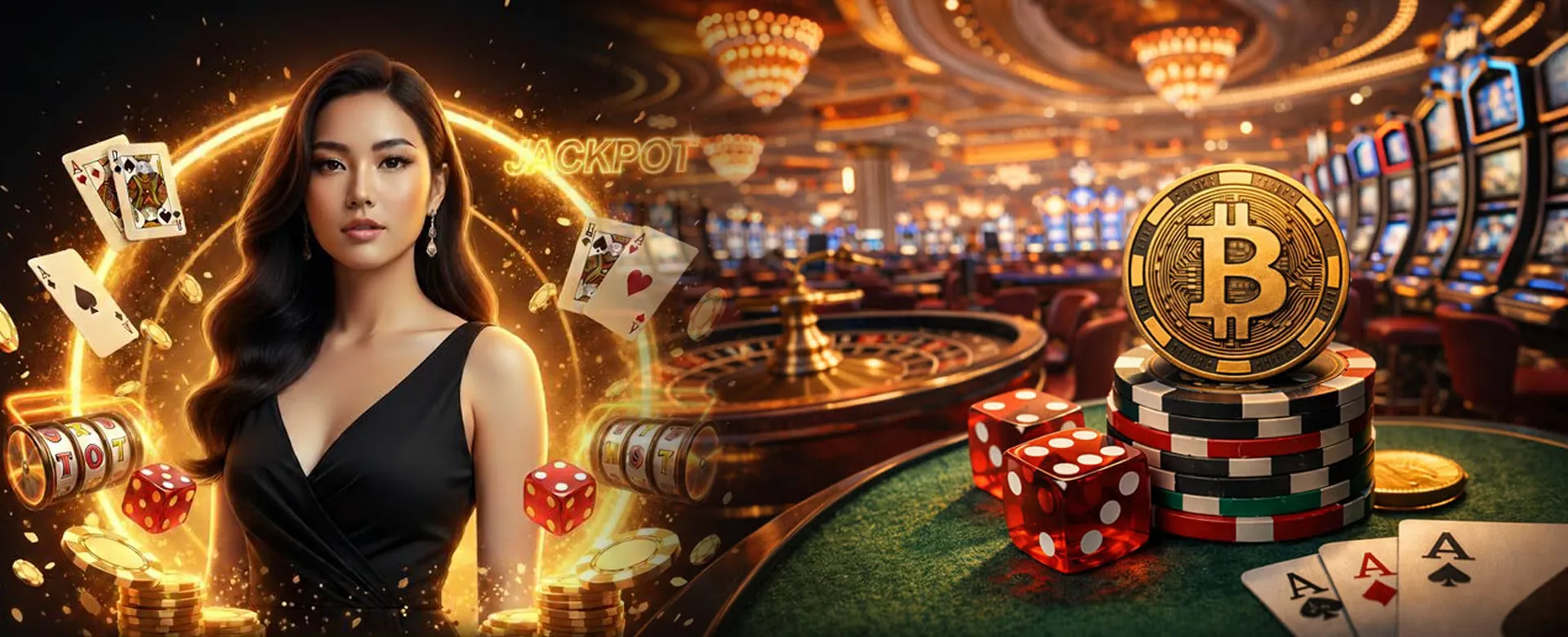 Luxurious y777 Casino gaming experience with vibrant lights and slot machines